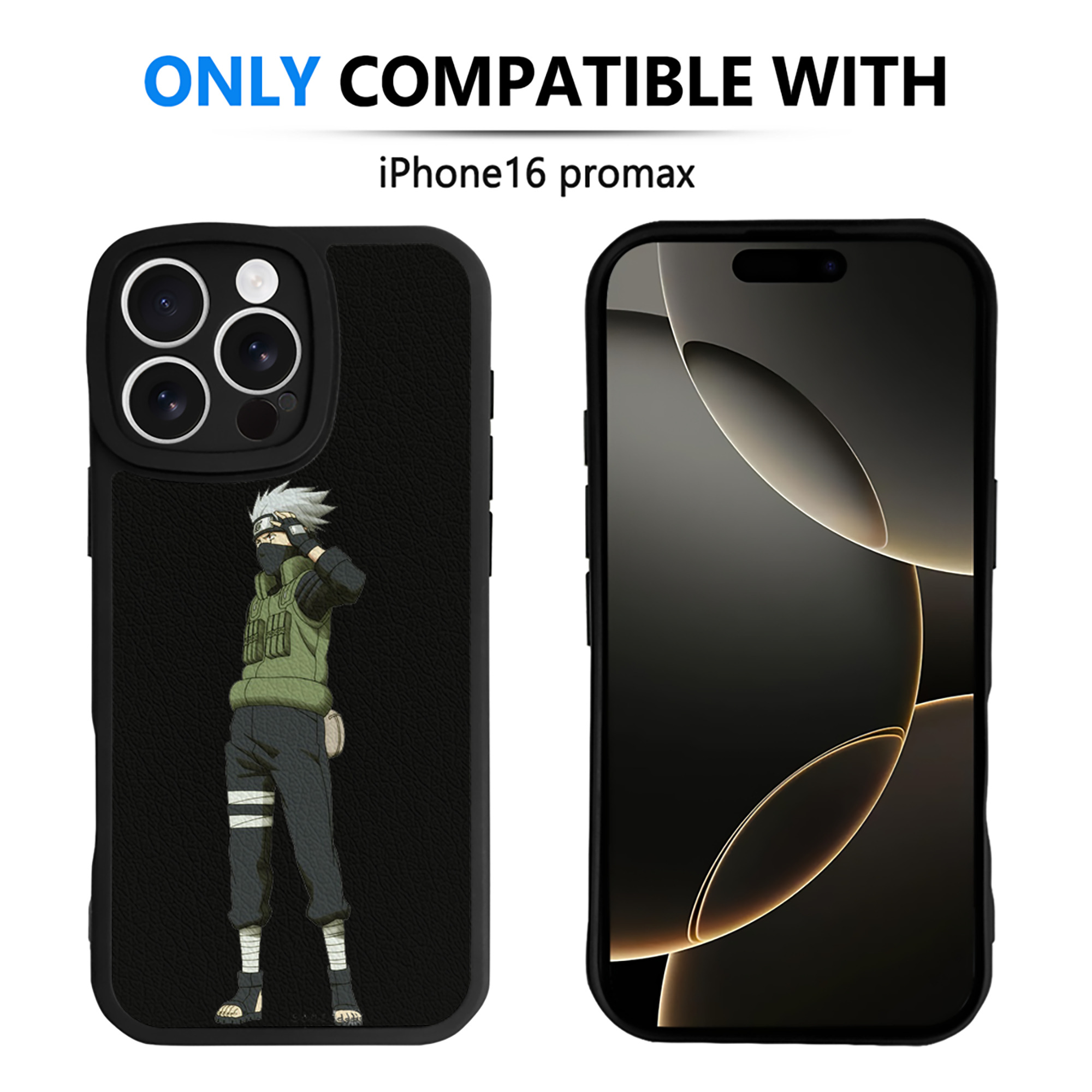 （画像用） NARUTO -ナルト- はたけ カカシ Hatake Kakashi 【iPhone 16シリーズ対応】シリコンスマホケース（レザー調） 材質：シリコン